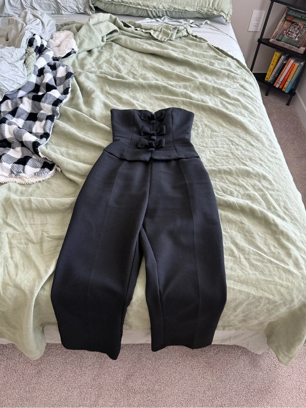 Zara Black Strapless High-Waist Jumpsuit - Picture 1 of 2